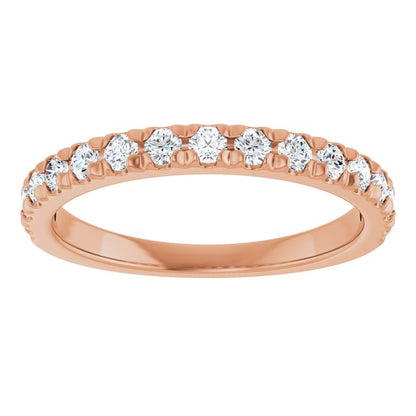 14K Rose Gold Natural Multi-Gemstone French-Set Anniversary Band