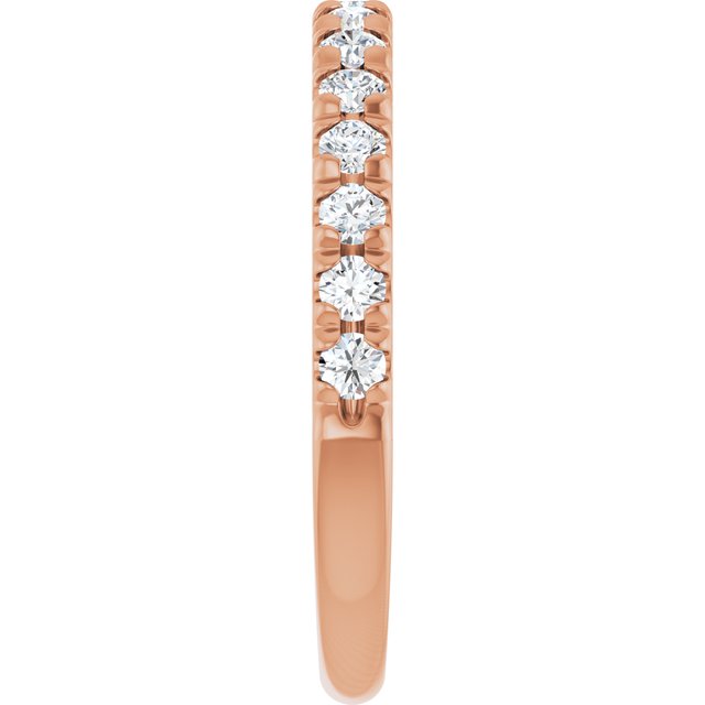14K Rose Gold Natural Multi-Gemstone French-Set Anniversary Band