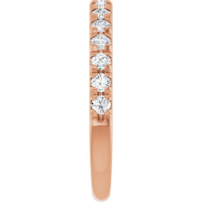 14K Rose Gold Natural Multi-Gemstone French-Set Anniversary Band
