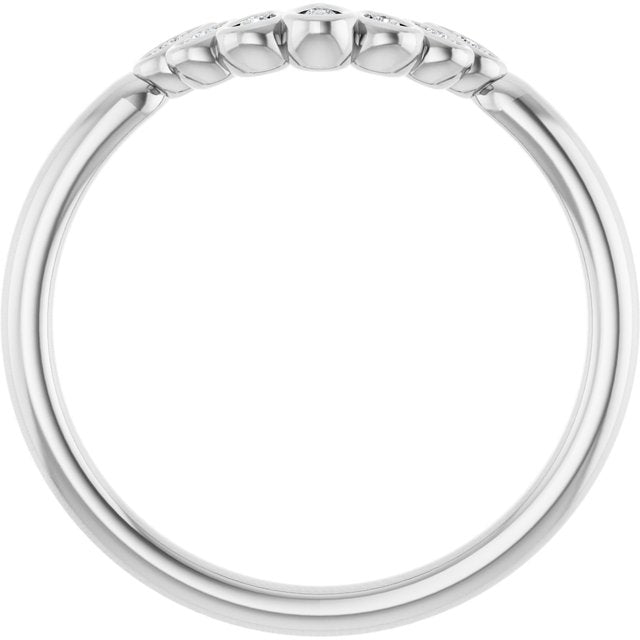.04 CTW Natural Diamond Vintage-Inspired Contour Band