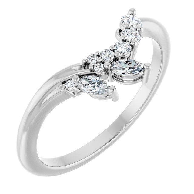 1/5 CTW Natural Diamond Contour Band, 7.5 mm