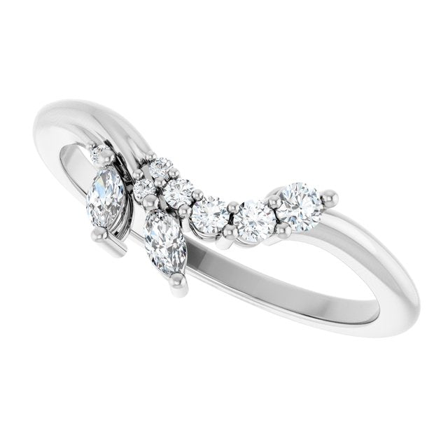 1/5 CTW Natural Diamond Contour Band, 7.5 mm