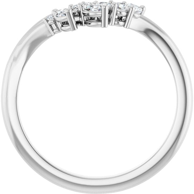 1/5 CTW Natural Diamond Contour Band, 7.5 mm