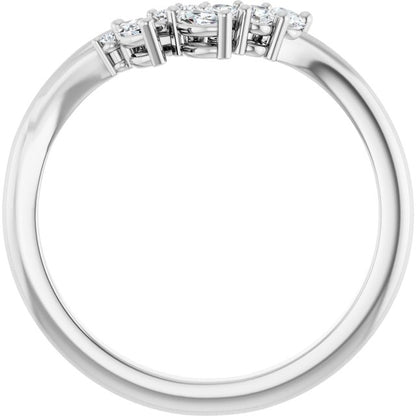 1/5 CTW Natural Diamond Contour Band, 7.5 mm