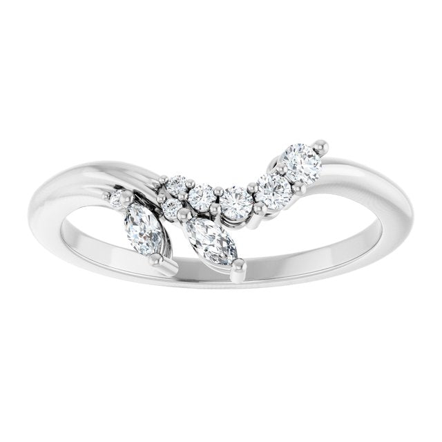 1/5 CTW Natural Diamond Contour Band, 7.5 mm