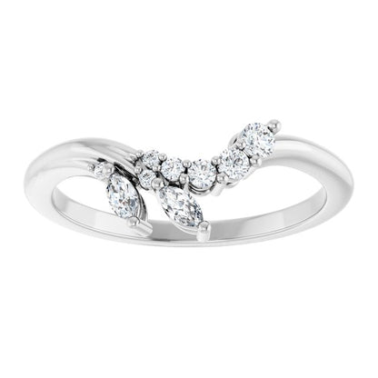 1/5 CTW Natural Diamond Contour Band, 7.5 mm