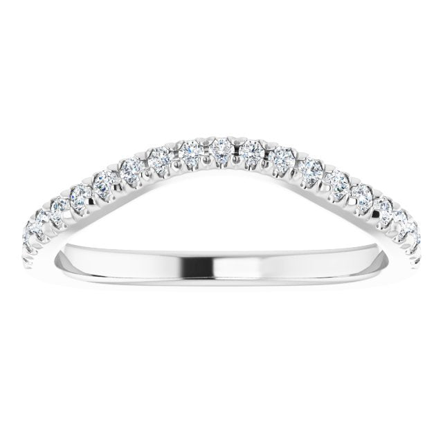 1/4 CTW Natural Diamond French-Set Matching Band, 4.33 mm