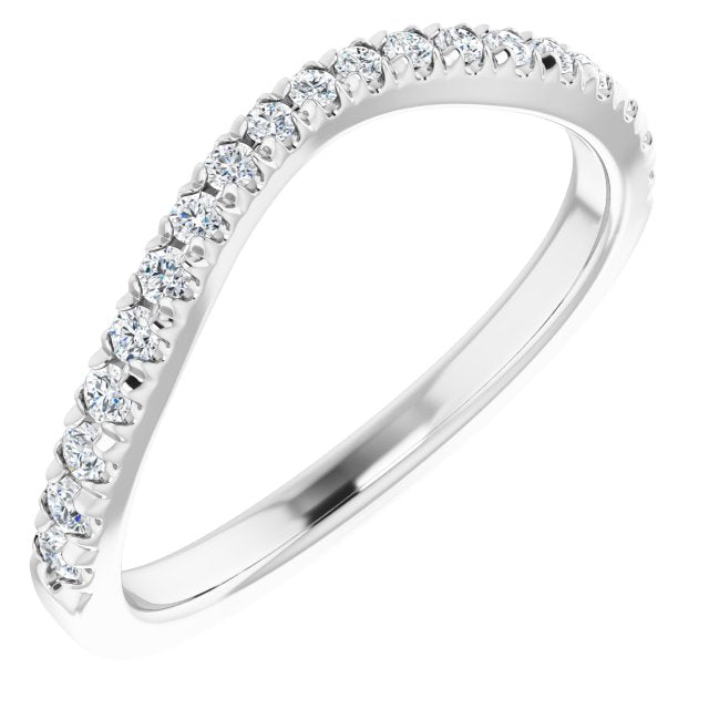 1/4 CTW Natural Diamond French-Set Matching Band, 4.33 mm