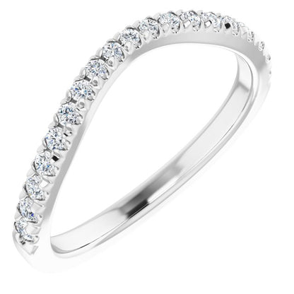1/4 CTW Natural Diamond French-Set Matching Band, 4.33 mm