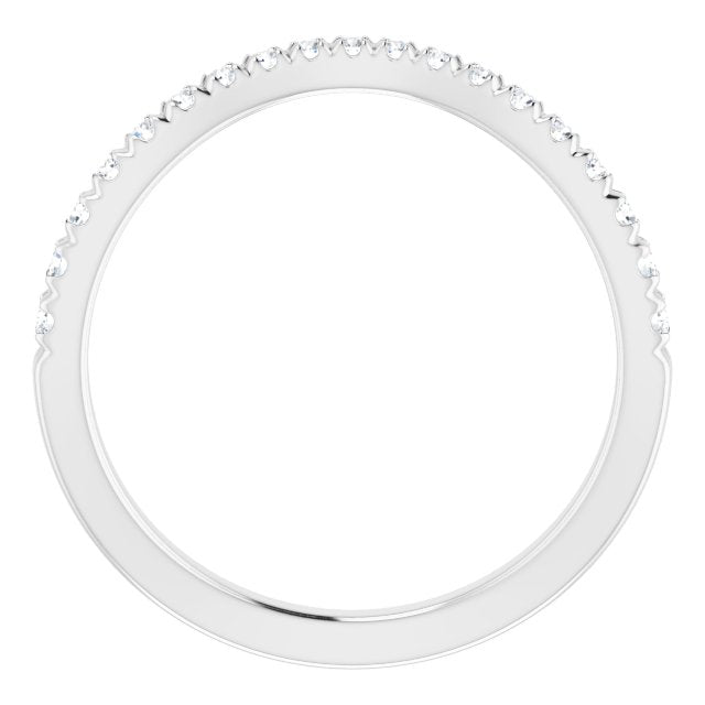 1/4 CTW Natural Diamond French-Set Matching Band, 4.33 mm