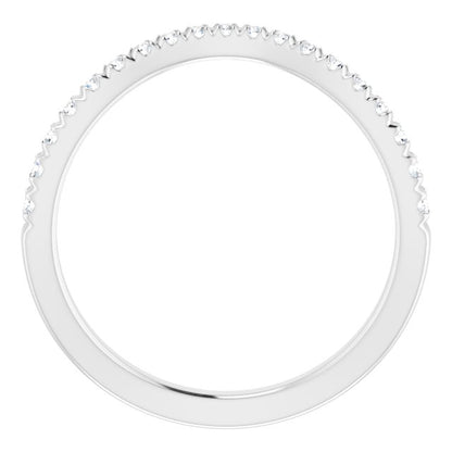 1/4 CTW Natural Diamond French-Set Matching Band, 4.33 mm