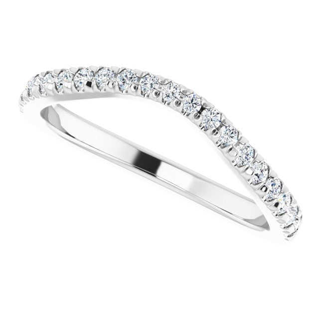 1/4 CTW Natural Diamond French-Set Matching Band, 4.33 mm