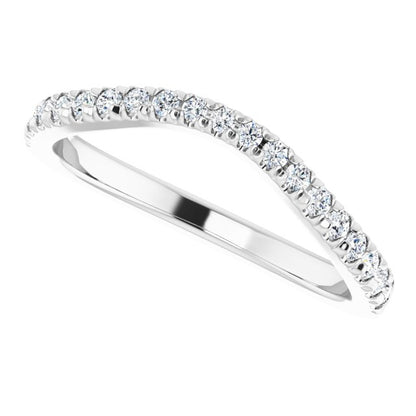 1/4 CTW Natural Diamond French-Set Matching Band, 4.33 mm