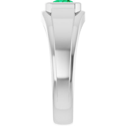 Natural Emerald & .08 CTW Natural Diamond Ring