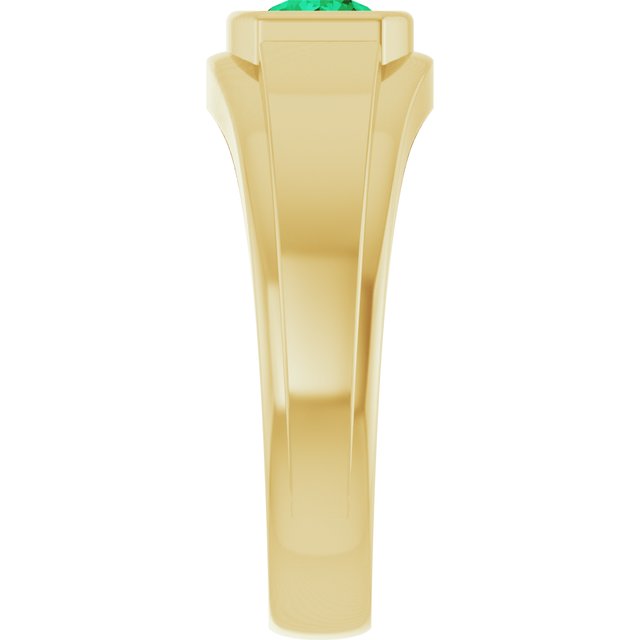 Natural Emerald & .08 CTW Natural Diamond Ring