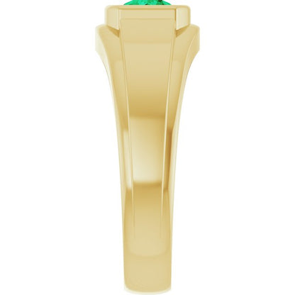 Natural Emerald & .08 CTW Natural Diamond Ring