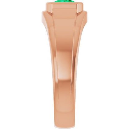 Natural Emerald & .08 CTW Natural Diamond Ring