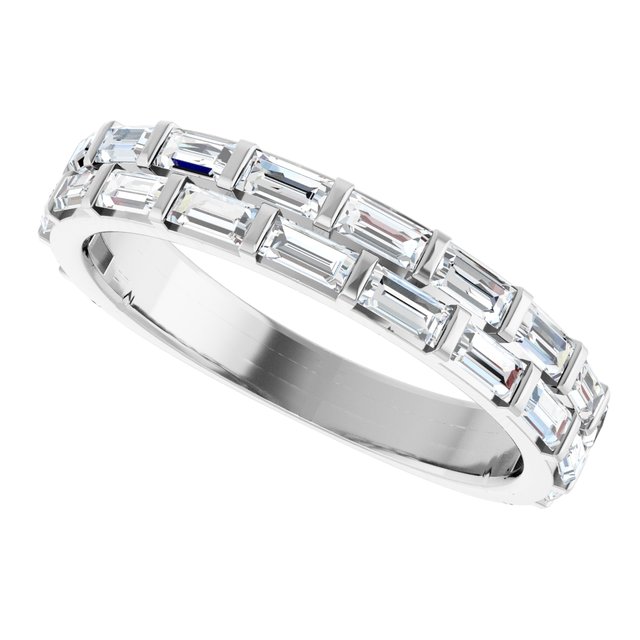 9/10 CTW Natural Diamond Double Row Anniversary Band