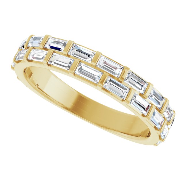 7/8 CTW Lab-Grown Diamond Double Row Anniversary Band