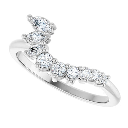 1/3 CTW Natural Diamond Contour Band, 8.1 x 8.1 mm