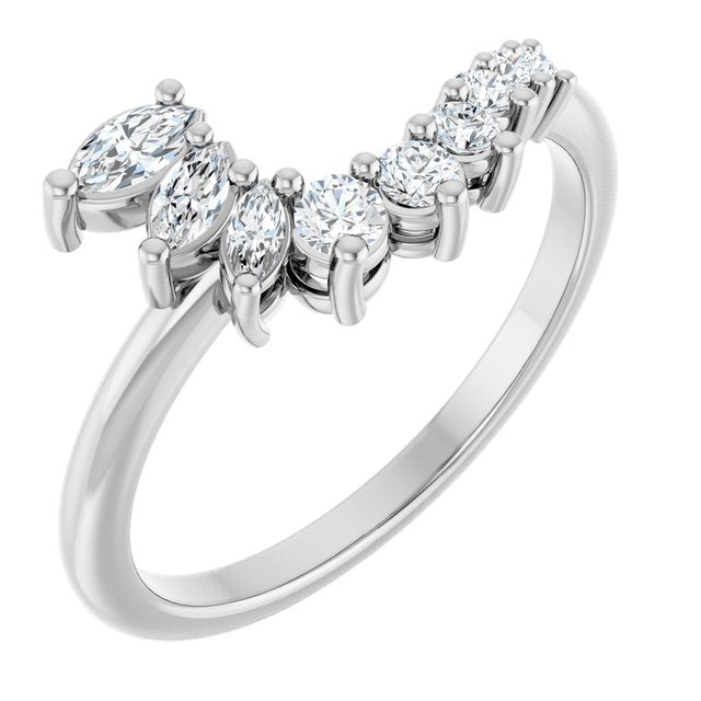 1/3 CTW Natural Diamond Contour Band, 8.1 x 8.1 mm
