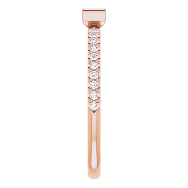 14K Rose Gold Natural Pink Sapphire & 1/6 CTW Natural Diamond Stackable Ring
