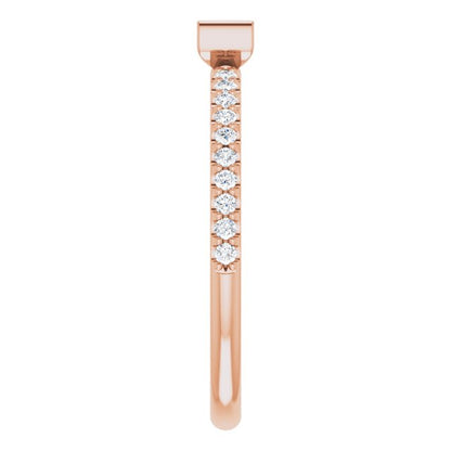 14K Rose Gold Natural Pink Sapphire & 1/6 CTW Natural Diamond Stackable Ring