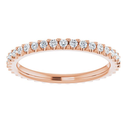 3/8 CTW Natural Diamond Eternity Band, 1.8 mm, Shared-Prong