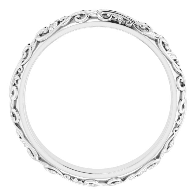 Milgrain Sculptural Half Round Band