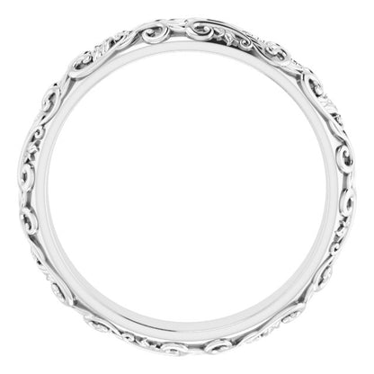 Milgrain Sculptural Half Round Band