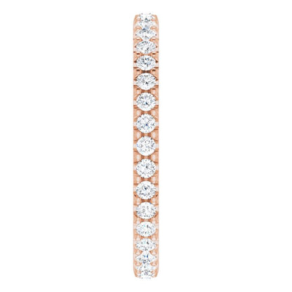 5/8 CTW Lab-Grown Diamond Eternity Band, 2.2 mm, Shared-Prong