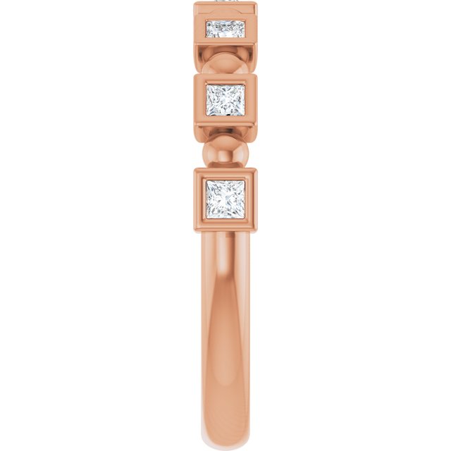 1/4 CTW Natural Diamond Anniversary Band, 2.8 mm, Beaded Bezel-Set