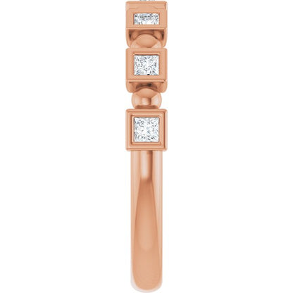 1/4 CTW Natural Diamond Anniversary Band, 2.8 mm, Beaded Bezel-Set