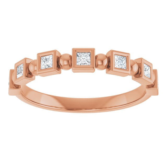 1/4 CTW Natural Diamond Anniversary Band, 2.8 mm, Beaded Bezel-Set