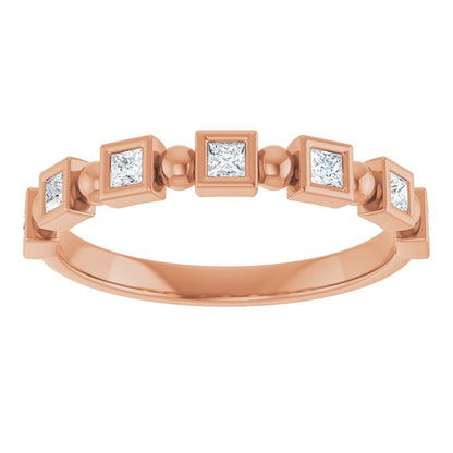 1/4 CTW Natural Diamond Anniversary Band, 2.8 mm, Beaded Bezel-Set
