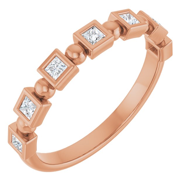 1/4 CTW Natural Diamond Anniversary Band, 2.8 mm, Beaded Bezel-Set