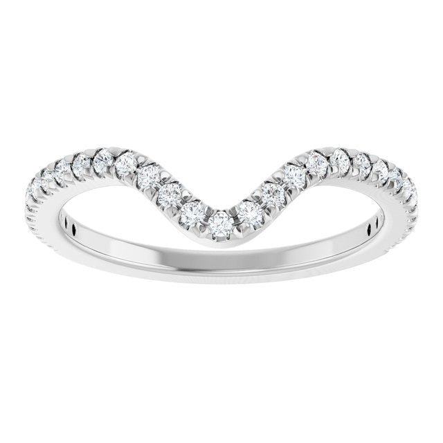 1/4 CTW Natural Diamond French-Set Matching Band, 6.11 mm