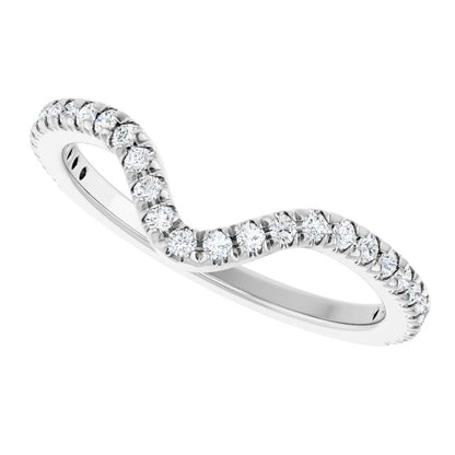 1/4 CTW Natural Diamond French-Set Matching Band, 6.11 mm