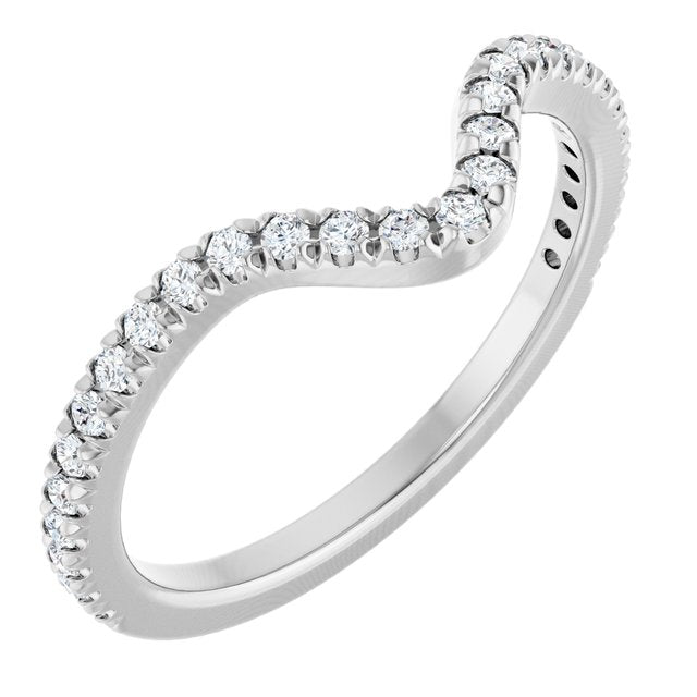 1/4 CTW Natural Diamond French-Set Matching Band, 6.11 mm