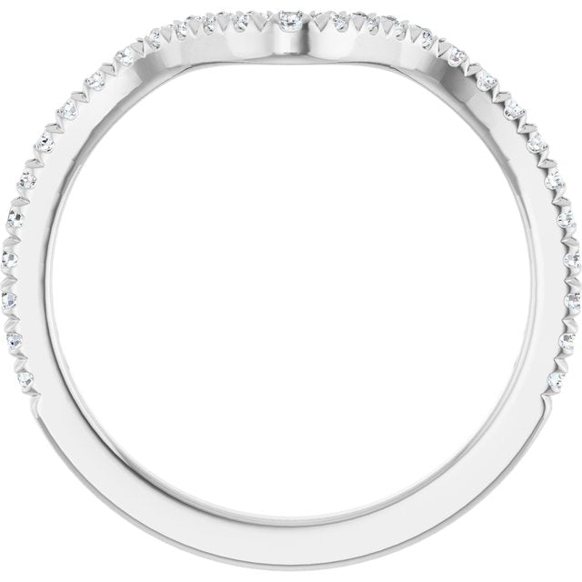 1/4 CTW Natural Diamond French-Set Matching Band, 6.11 mm