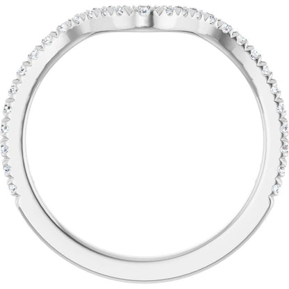 1/4 CTW Natural Diamond French-Set Matching Band, 6.11 mm