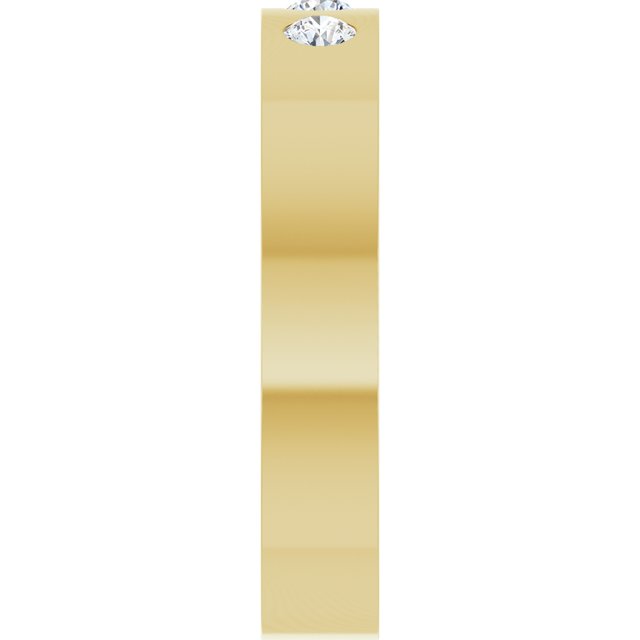 14K Yellow Gold 1/5 CTW Natural Diamond Three-Stone Comfort-Fit Flat Band
