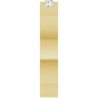 14K Yellow Gold 1/5 CTW Natural Diamond Three-Stone Comfort-Fit Flat Band