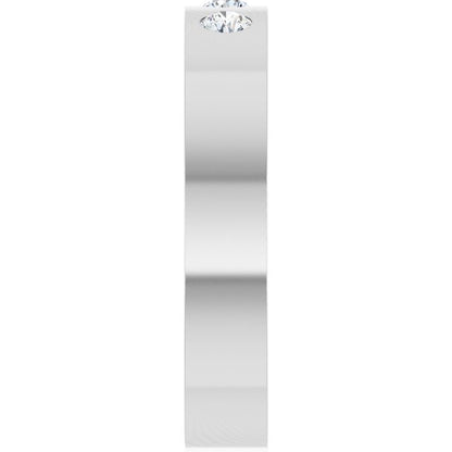 14K White Gold 1/5 CTW Natural Diamond Three-Stone Comfort-Fit Flat Band