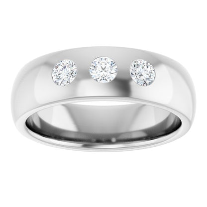 Platinum 1/3 CTW Natural Diamond Half Round Comfort-Fit Band