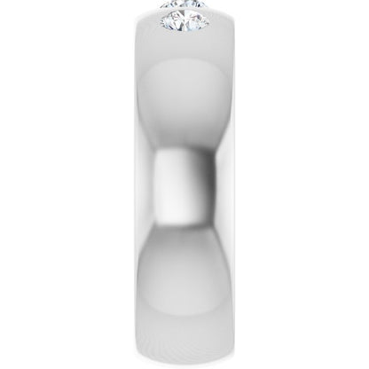 Platinum 1/3 CTW Natural Diamond Half Round Comfort-Fit Band