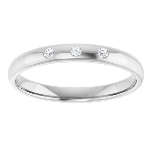 .04 CTW Natural Diamond Half-Round Comfort-Fit Band