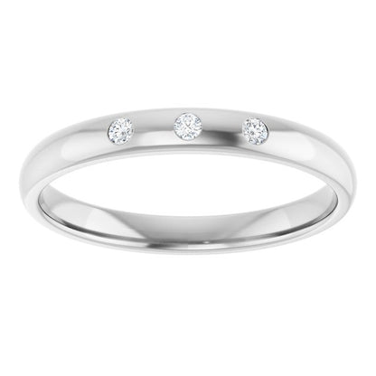 .04 CTW Natural Diamond Half-Round Comfort-Fit Band