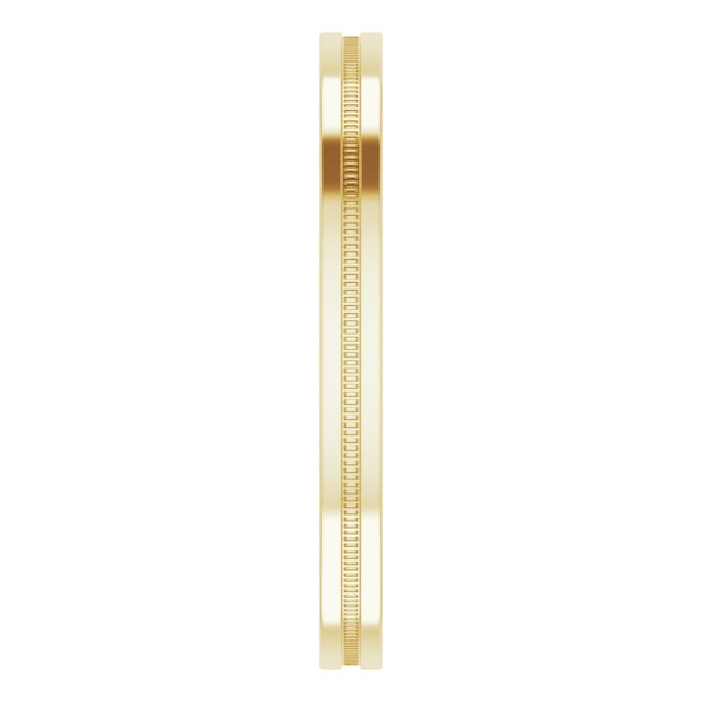 Milgrain Grooved Comfort-Fit Flat Band, 2 mm