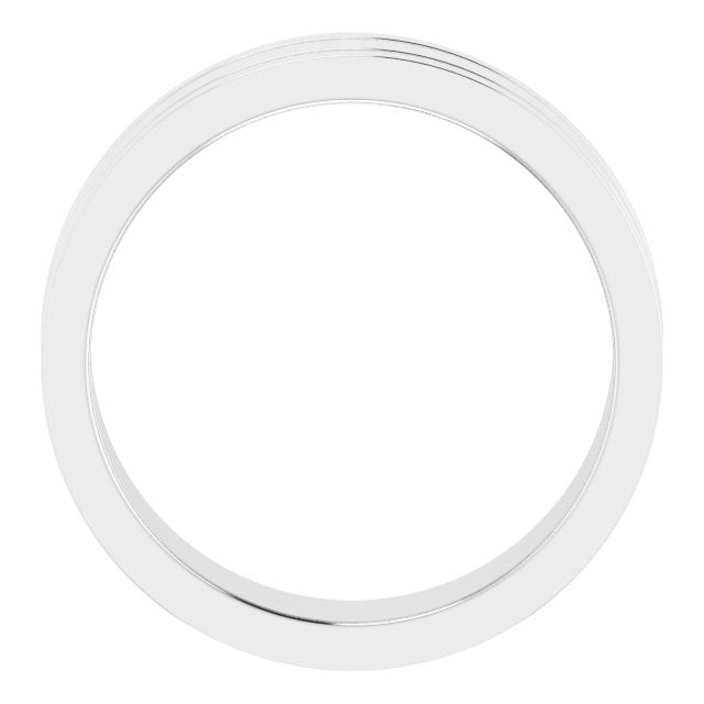 Milgrain Grooved Comfort-Fit Flat Band, 6 mm